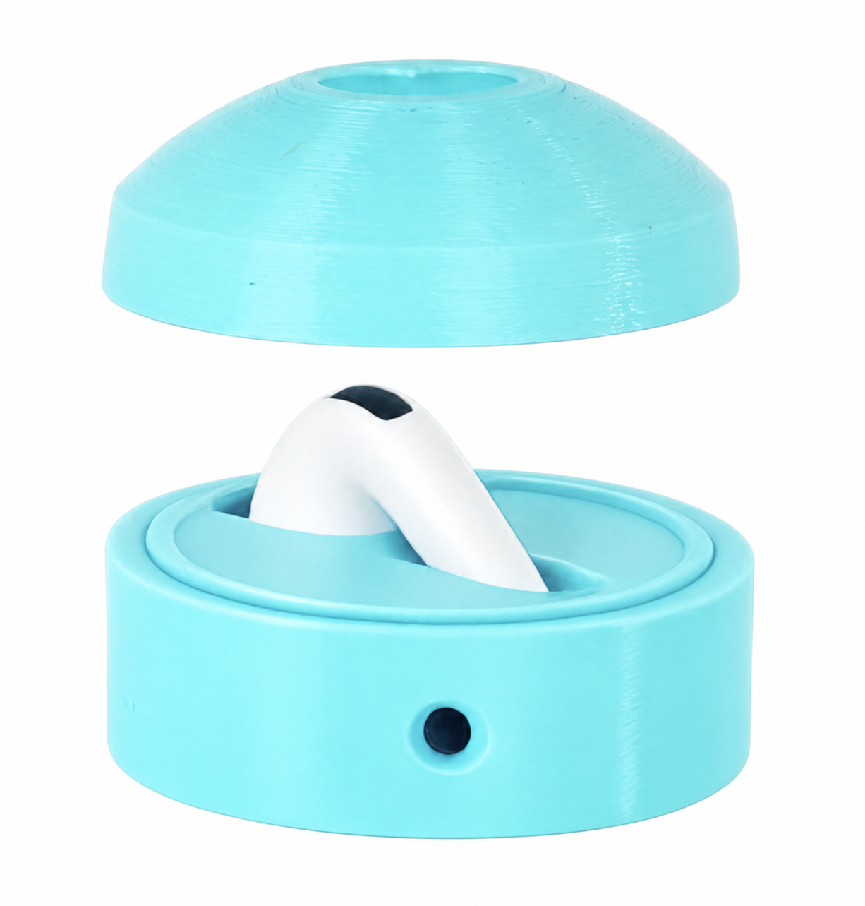 Bump Up the Jam holder open with one AirPod inserted inside